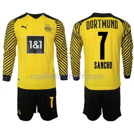 Maillot de Foot Borussia Dortmund Sancho 7 Domicile 2021-22 Manches Longues - Enfant